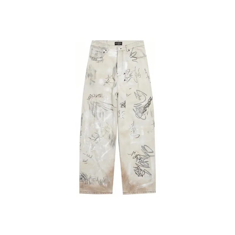 Balenciaga SS23 Jeans Loose Fit Style Unisex Light Gray-0