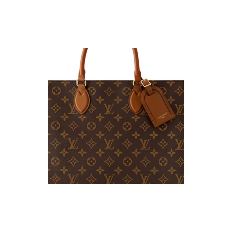 LOUIS VUITTON ONTHEGO Coated Canvas Tote Bag, Shopping Bag, Shoulder Bag, Crossbody Bag, Handbag Women's Brown-4