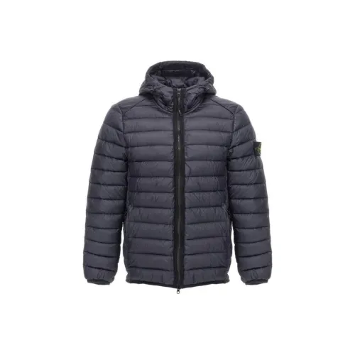 STONE ISLAND Logo Patch Hooded Zip Up Jacket