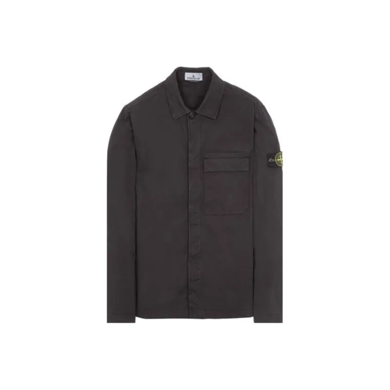 STONE ISLAND Logo Patch Collared Shirt Jacket-0
