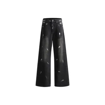 Ghost Mask Jeans Unisex Dirty Dyed Black