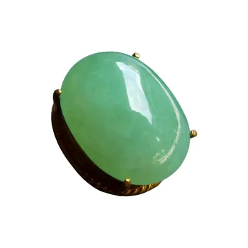 Jade Blossom Glutinous Jade Ring Face Unisex