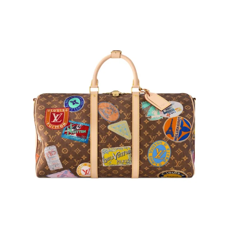 LOUIS VUITTON KeepallBandoulière Monogram Canvas One Shoulder Crossbody Bag, Travel Bag Unisex Brown-1