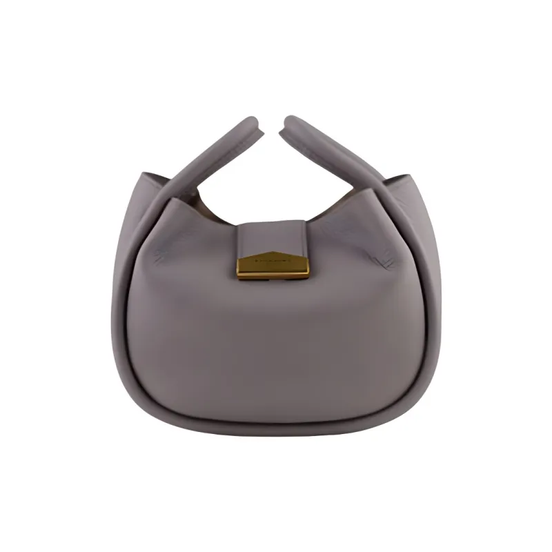 POURCHET Cow Leather Shoulder Bag Small Size Women's Sand Yellow/Elephant Gray/Black/Orange/Light Khaki/Light Purple-11