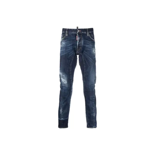 DSQUARED 2 Straight Leg Distressed Skinny Jeans