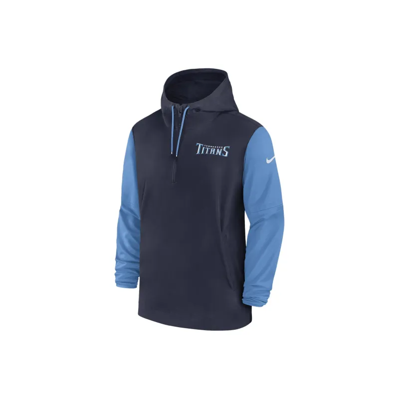 Nike Tennessee Titans Sideline Pre-Game Player Men's Nike Nfl 1/2-Zip Hooded Jacket-0