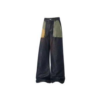 Yiwen Jeans Unisex Dark Blue