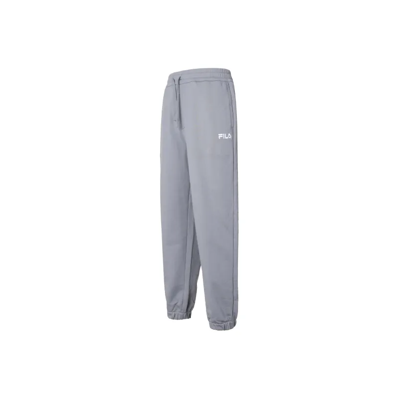 FILA Valentine's Day Collection Knitted Sweatpants Men Cyan Brick Gray-0