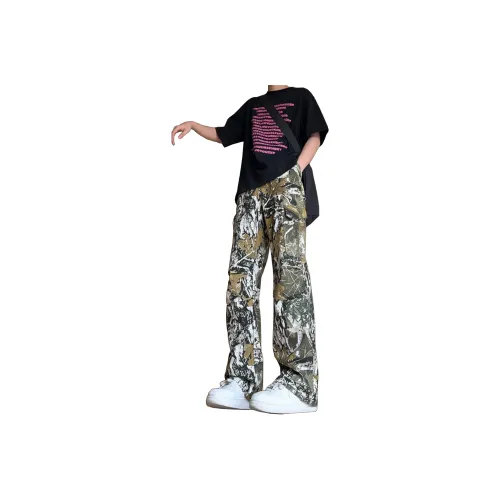 RENBEN Summer Jeans Unisex Branch Camouflage