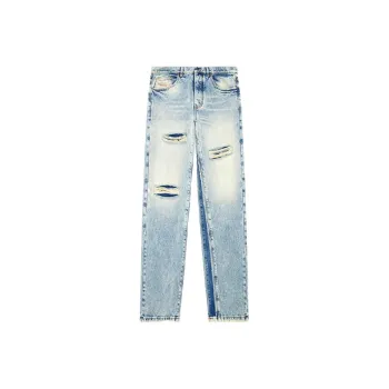 DIESEL D Fire 0ajen Distressed Straight Jeans