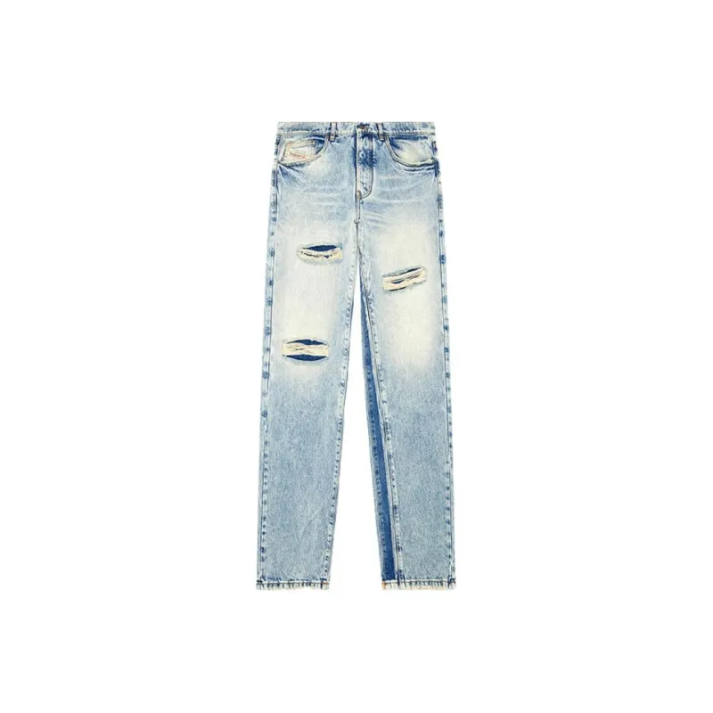 DIESEL D Fire 0ajen Distressed Straight Jeans-0