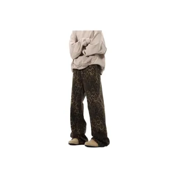 IJRJ Jeans Unisex Leopard Print