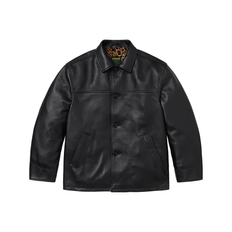 Supreme X Schott Jackets Unisex Black-0