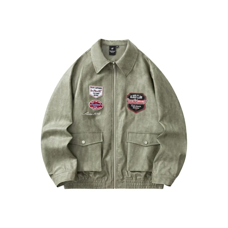 Suamoment PU Leather Vintage Top Coat Unisex-3