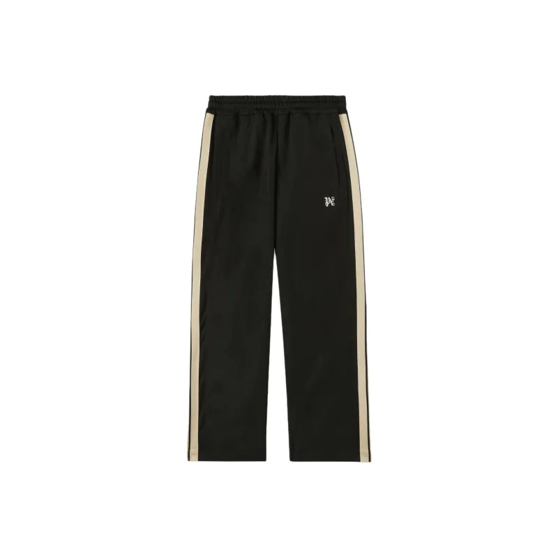 PALM ANGELS Logo Embroidered Wide-Leg Pants-0