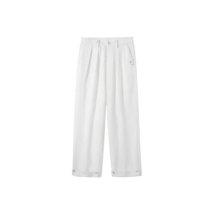 SeminP.ure Casual Pants Unisex White/Navy Blue-0