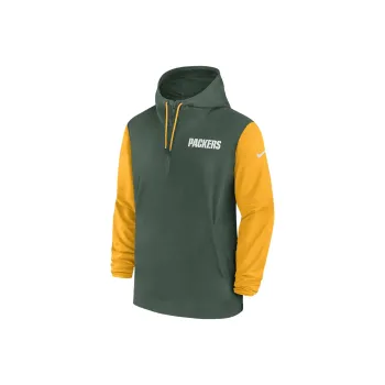 Nike Bay Packers Sideline Pre Game Player Men's Nike Nfl 1/2 Zip Hooded Jacket