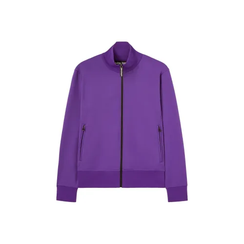 PALM ANGELS Curved Logo Printed Track Jacket