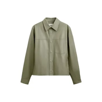 ZARA Leather Jacket Men's Green