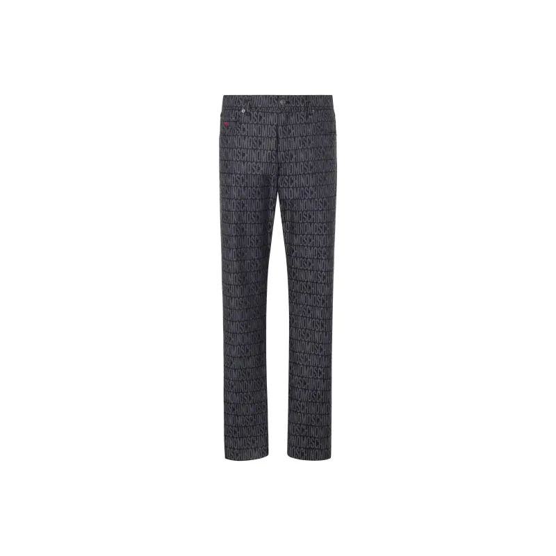 MOSCHINO Logo print Mid rise Jeans-0