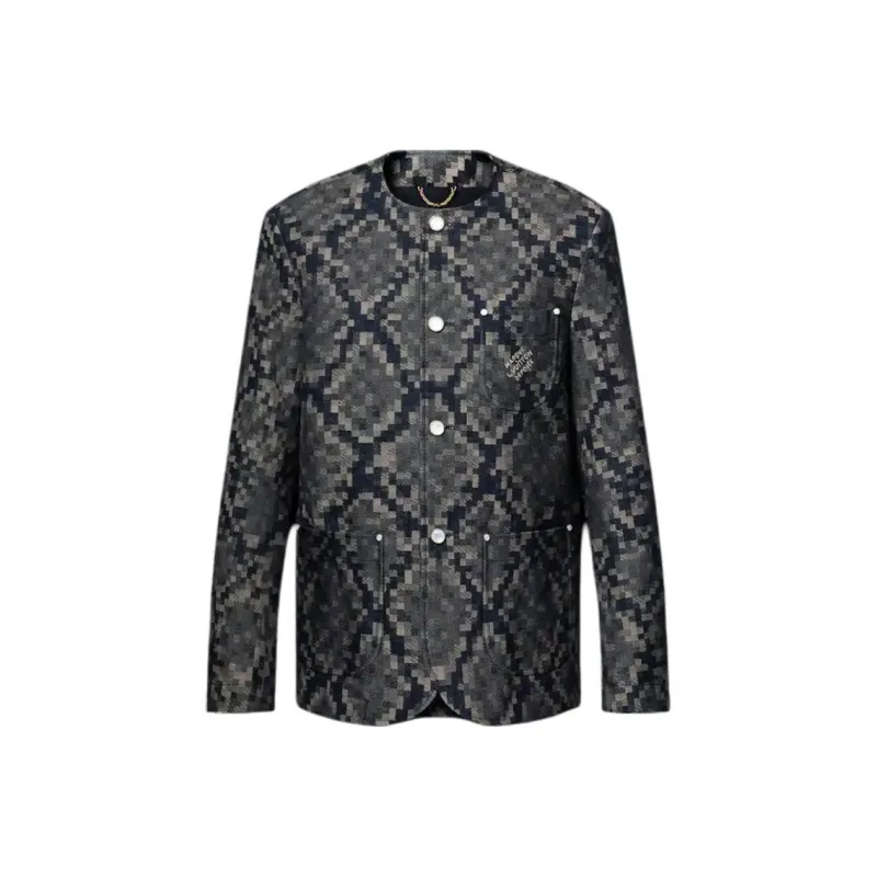 LOUIS VUITTON Graphic Collarless Denim Jacket-0