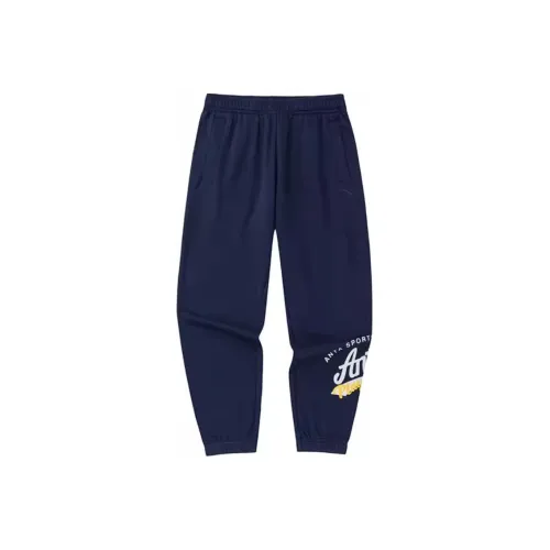 Anta Life Collection Knitted Sports Pants Men's Deep Navy Blue