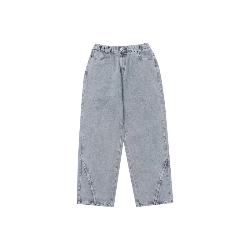 LUJIAMEN Jeans Unisex Gray Blue-0