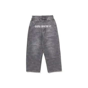 A BATHING APE 1st Camo Destroyed Loose Fit Denim Pants