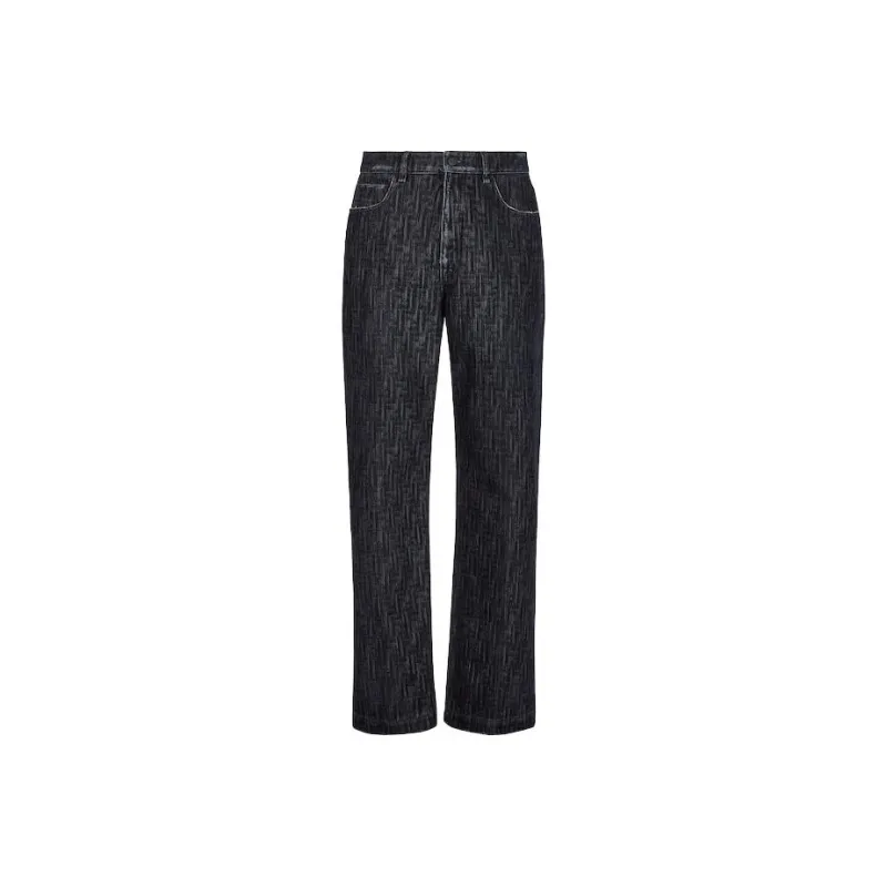 FENDI Button Detailed Straight Leg Jeans-0