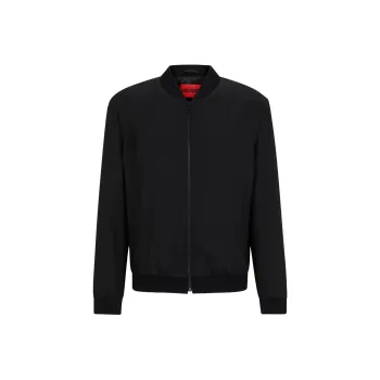 HUGO BOSS Slim-Fit Jacket In Performance-Stretch Cloth Jackets Coats Men's Black