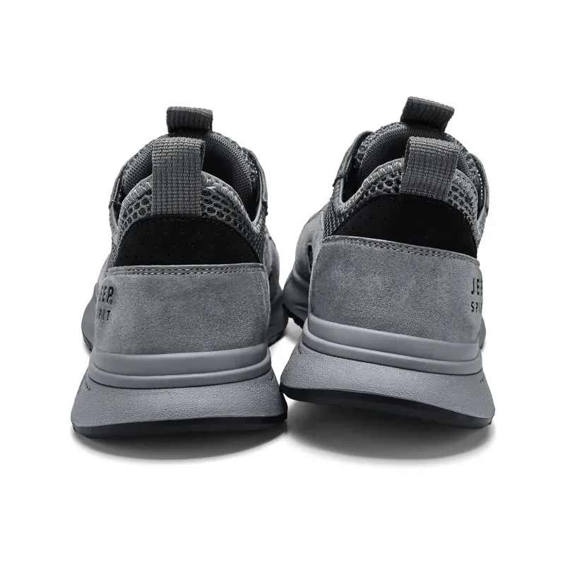 JEEP SPIRIT Black Myth Slip Resistant, Abrasion Resistant, Breathable Low Top Casual Shoes Men's Gray-6