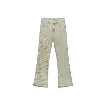 XINYINSU Jeans Unisex Yellow Mud