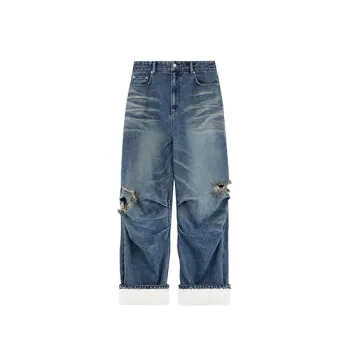 WE11DONE Ripped Straight leg Jeans