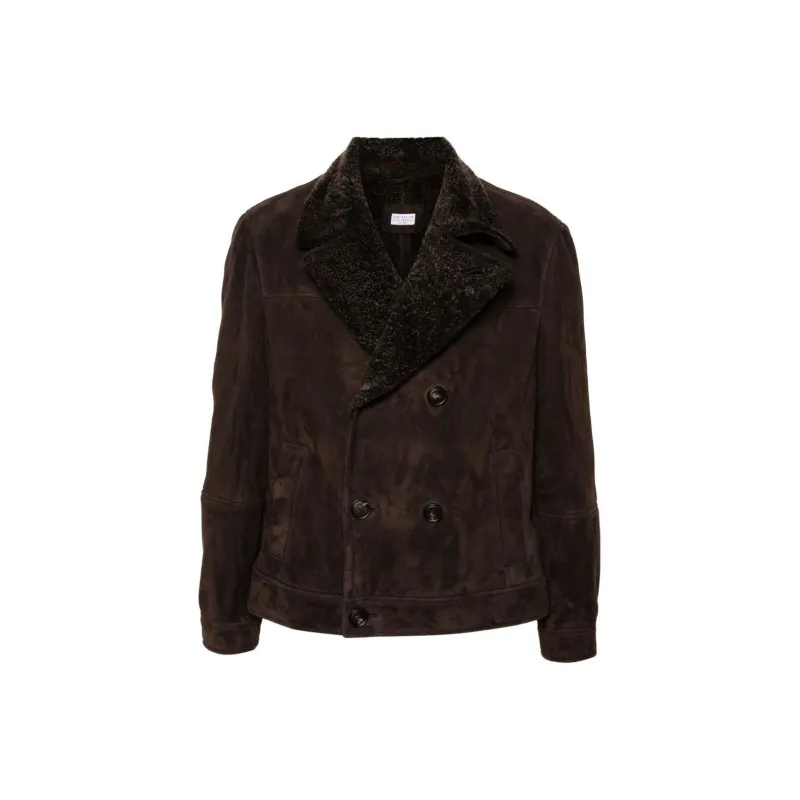 Brunello Cucinelli Double Breasted Shearling Jacket-0