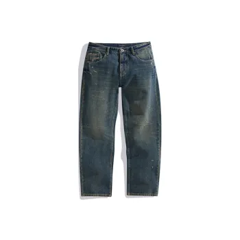PEACEBIRD MEN Jeans Men Dark Blue Classic Straight Fit