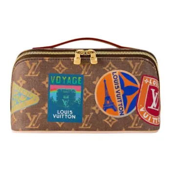 LOUIS VUITTON Coated Canvas Toiletry Bag Unisex Brown