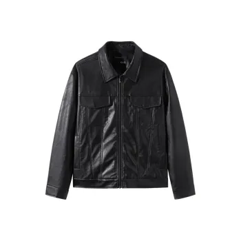 GXG Leather Jackets Men Black