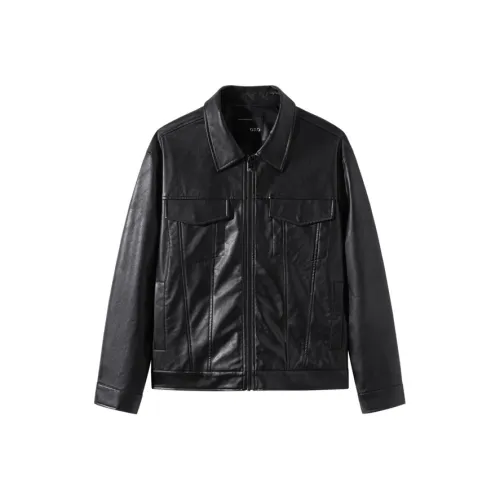 GXG Leather Jackets Men Black