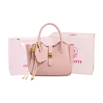 Pivsnu Synthetic Leather Tote Shoulder Bag, Crossbody Bag, Handbag Women's Cherry Blossom Pink/Ecru