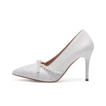 Be Good Slim Heel High Heels Women's White