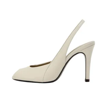 ZARA Slim Heel High Heels 10.5cm Women's Light Beige Yellow