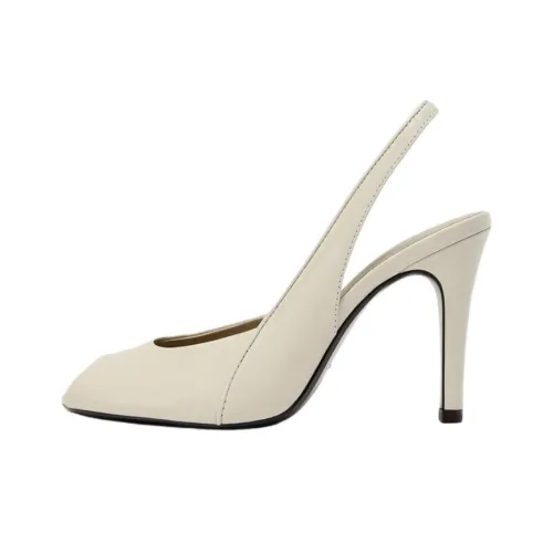 ZARA Slim Heel High Heels 10.5cm Women's Light Beige Yellow