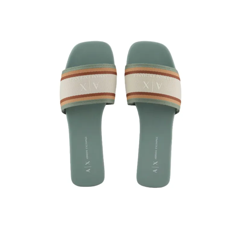 ARMANI EXCHANGEAE Slide Slippers Women's Green-3
