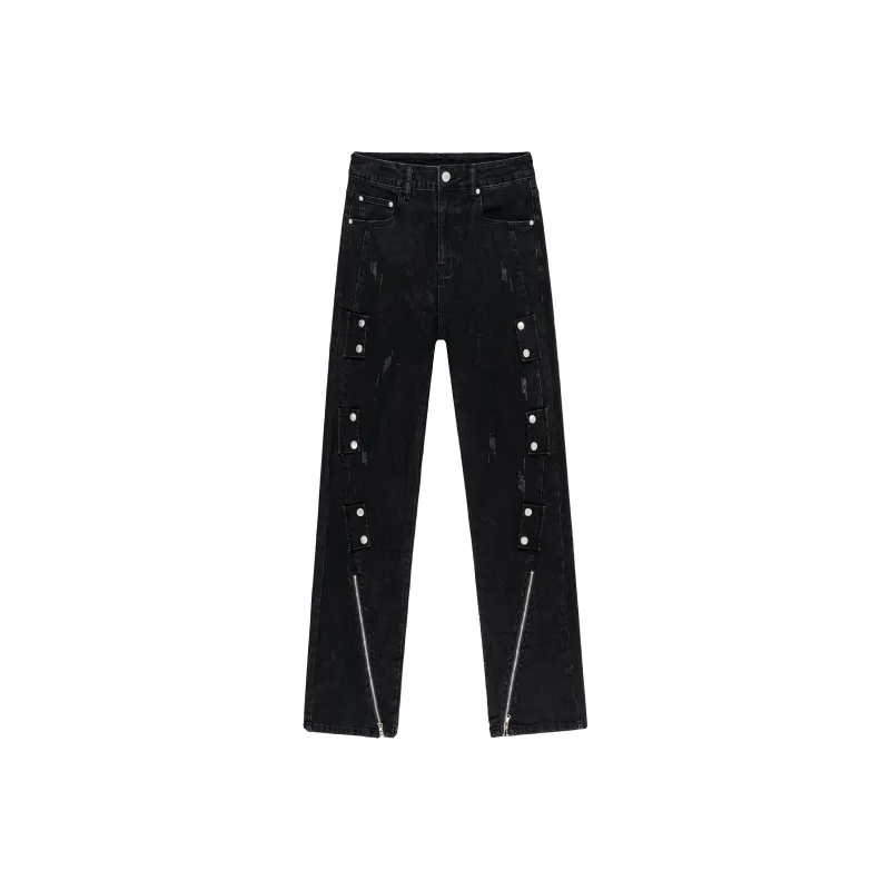 XINYINSU Jeans Unisex Washed Black-0