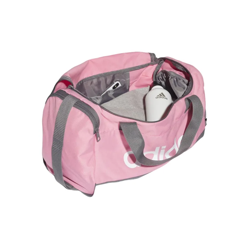 Adidas Polyester One Shoulder Crossbody Handbag, Travel Bag Unisex Pink & Gray-3