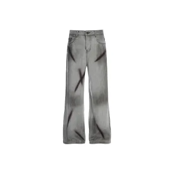 HEIYIXIANSHENG Jeans Unisex Gray