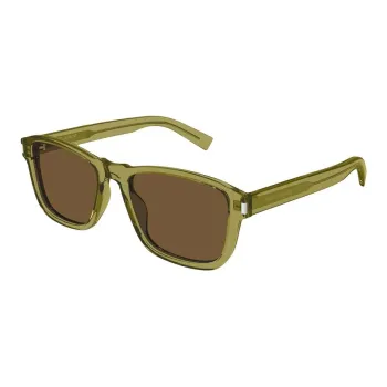 SAINT LAURENT Recycled Acetate Rectangular Sunglasses Men's Green