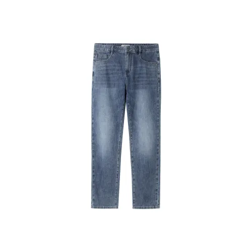 HLA Jeans Men Linen Moisture Wicking Blue Gray Cow 52