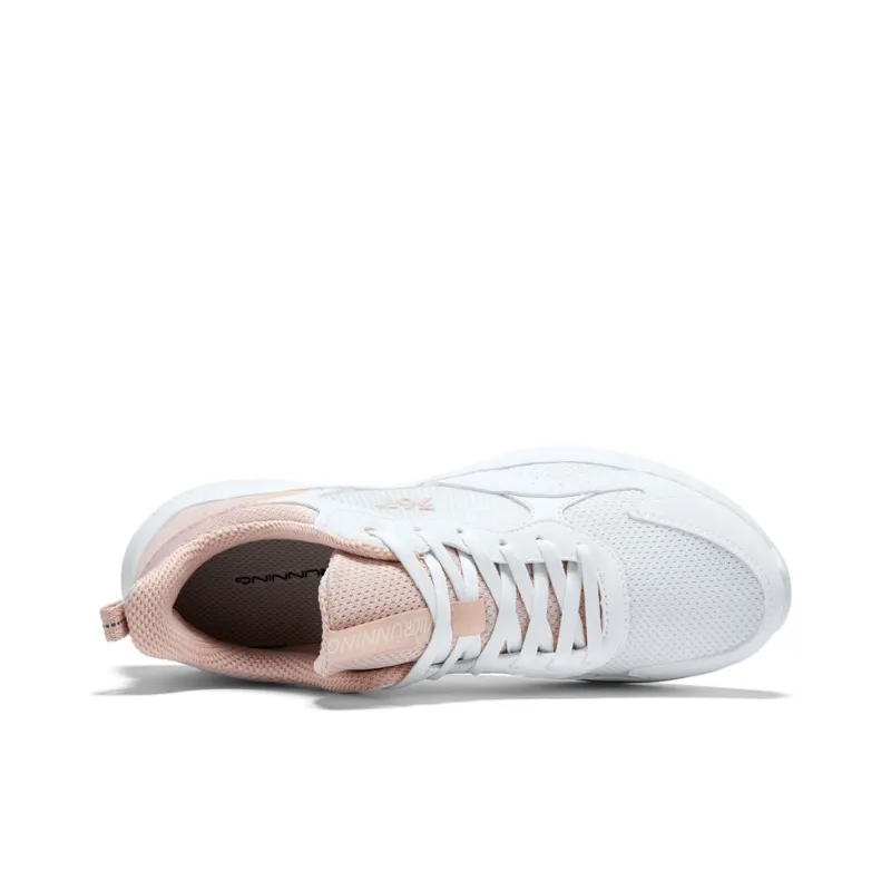 361° Cushioning, Breathable, Lightweight Low Top Sprint Running Shoes Women's Feather White Fresh Pink-4