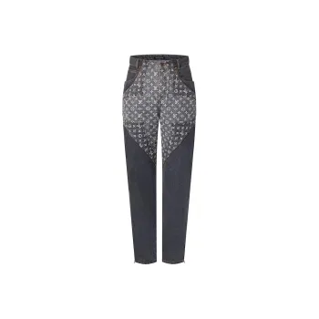 LOUIS VUITTON Monogram Flower Denim Pants